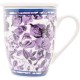 Caneca De Porcelana Branco/roxo 310Ml C/tampa E Infusor Lyor UNICA
