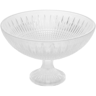 Centro De Mesa Cristal C/PÉ Queen 30x19cm Transparente UNICA