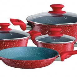 Conjunto De Panelas Colorstone Volcano 4 Peças - Euro Home UNICA