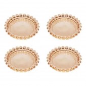 Conjunto 4 Pratos De Cristal Pearl Âmbar 10cm - Wolff UNICA