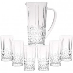 Jogo Com 6 Copos Altos 270Ml E 1 Jarra 1L Vidro Stella Wolff UNICA