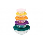 Jogo De Bowls Bon Gourmet Com Tampa Vidro 5 Peças UNICA Jogo De Bowls Bon Gourmet Com Tampa Vidro 5 Peças UNICA