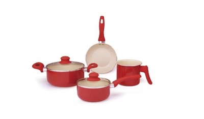 Jogo De Panelas Cerâmica 4 Peças Vermelho Class Home