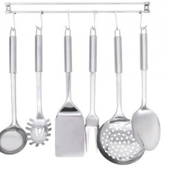 Jogo De Utensílios Com 7 Peças Parede Mimo Style Prata UNICA