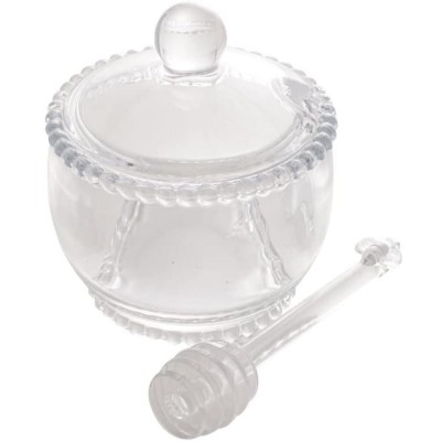 Meleira Cristal Pequena 200g De Mesa Com Colher E Tampa Wolf UNICA