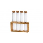 Porta Tempero Decorativo C/4 Peças Vidro Organizador Tempero UNICA