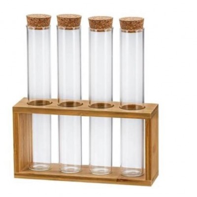 Porta Tempero Decorativo C/4 Peças Vidro Organizador Tempero UNICA