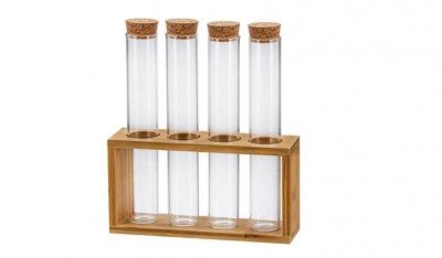 Porta Tempero Decorativo C/4 Peças Vidro Organizador Tempero UNICA