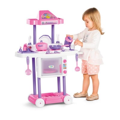 Brinquedo Cozinha Infantil Completa Riva Chef Rosa Tateti UNICA
