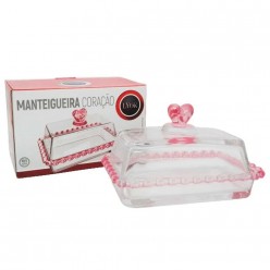 Manteigueira De Coração Rosa Com Tampa Lyor UNICA