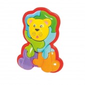 Animal Puzzle 3d Leão Didático Cores Sortidas TaTeTi 612 UNICA