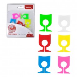Kit 8 Marcadores Taça De Vinho Silicone Wellmix Colorido UNICA