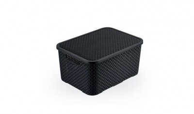 Caixas Organizadoras Rattan Preta 7 Litros UNICA