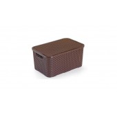 Mini Caixa Rattan 7 L - Marrom UNICA