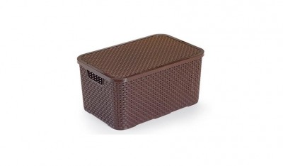 Mini Caixa Rattan 7 L - Marrom UNICA