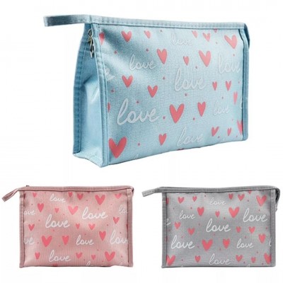 Necessaire Retangular Love Alça E Ziper Cores Sortidas 23X15 UNICA