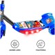 Patinete 3 Rodas Com Cesta Luz E Som Azul Dm Toys UNICA